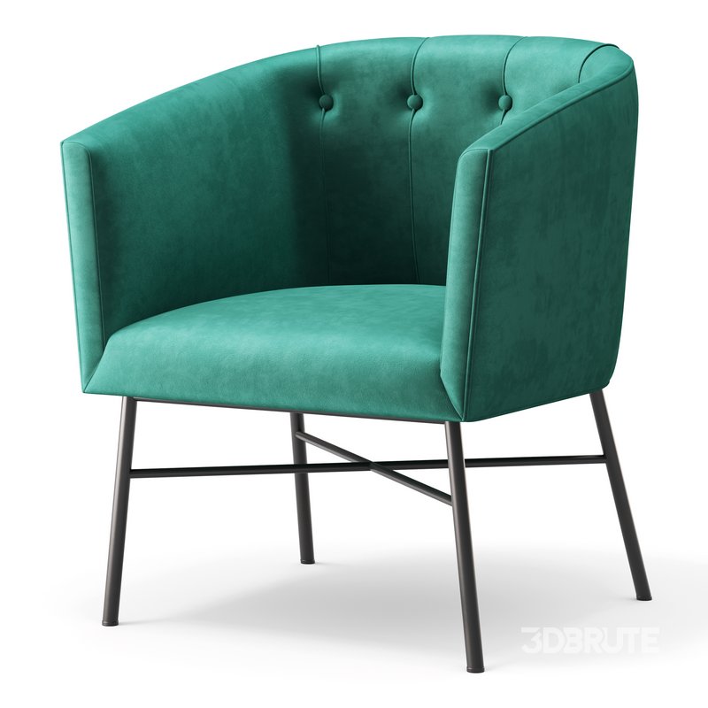 Aurelie Tub Chair in Emerald Green Velvet Image 4
