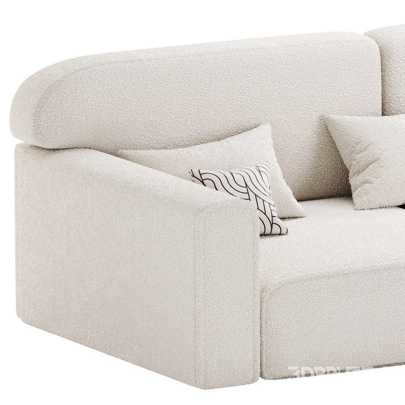 Corner sofa Vienna Bucle White Image 6