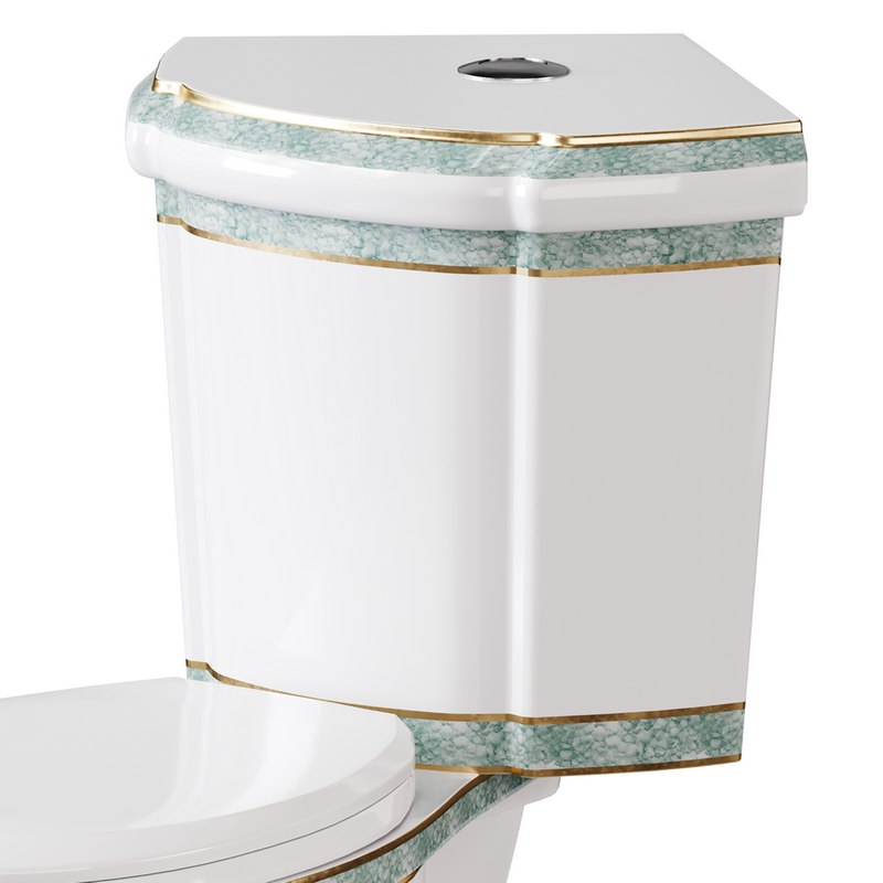 Corner Elongated Two Piece Dual Flush Bathroom Toilet Image 6
