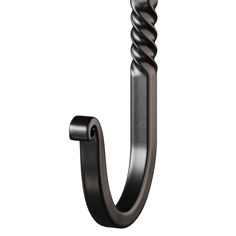 Black Wrought Iron Wall Mount Hooks Image 6