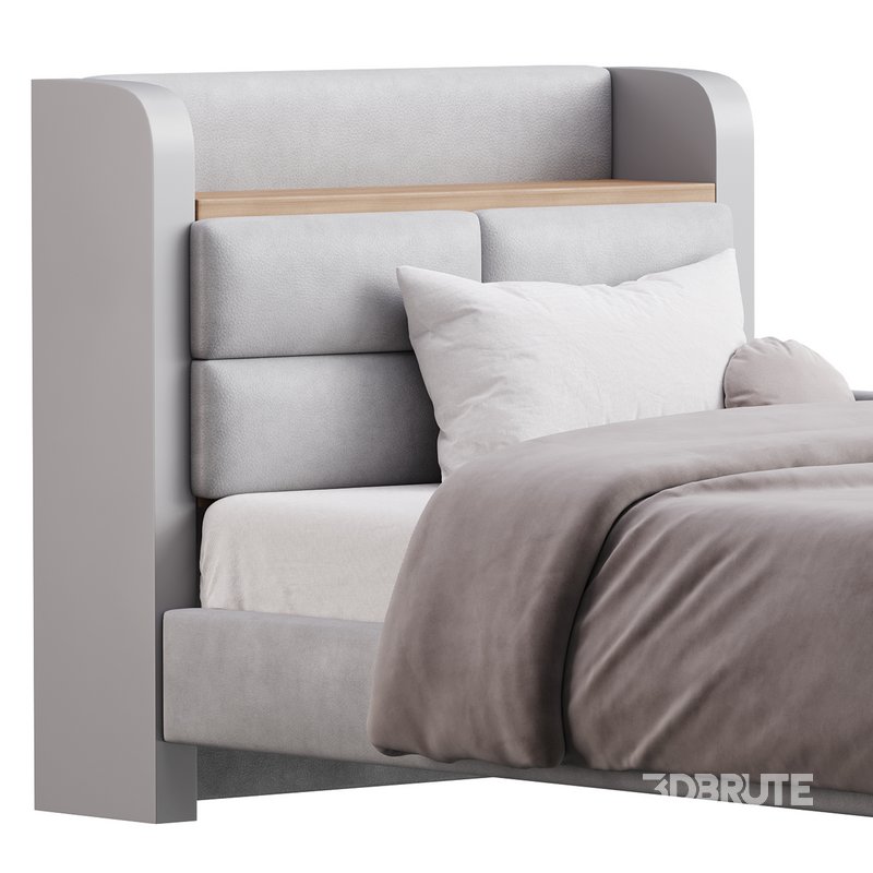 Twin Size Upholstered Platform Bed Image 6