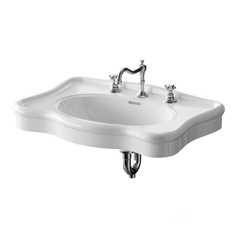 Bathroom Console Sink Deluxe Counter Top White Vitreous China Image 5