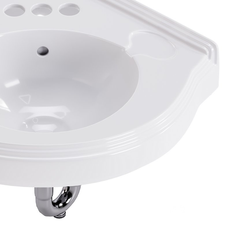 Bathroom Corner Sink White Image 6