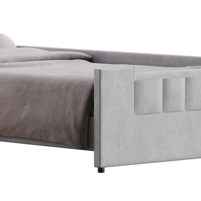 Twin Size Upholstered Platform Bed Image 7