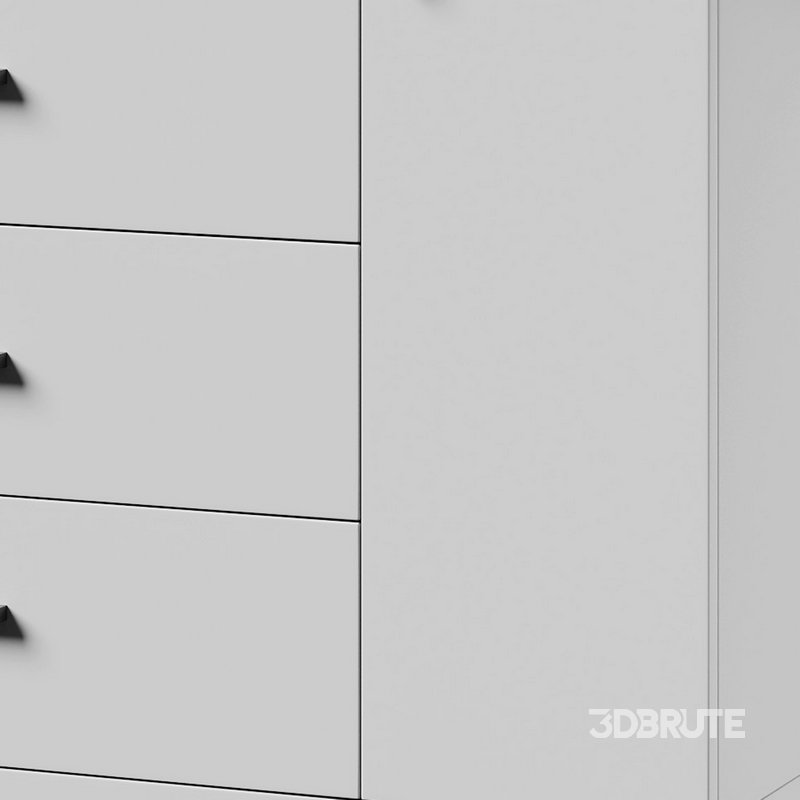 Komod INNOVO White Black Wood Image 6