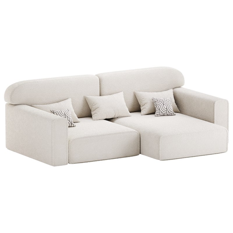 Corner sofa Vienna Bucle White Image 8