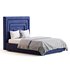 Maklaine Contemporary Navy Velvet Full Bed - Thumbnail 8