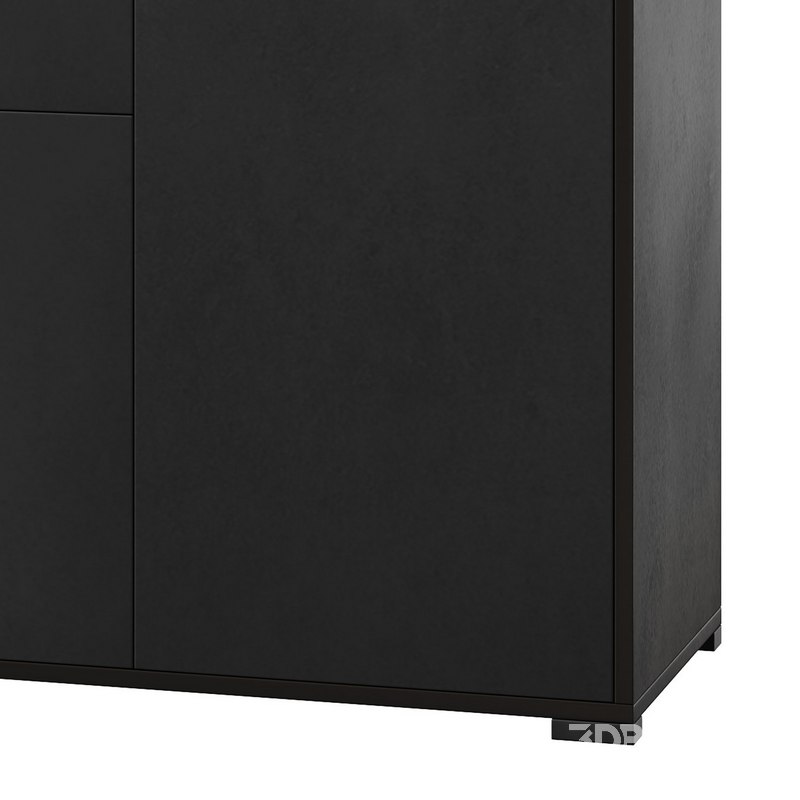 HOMCOM High Gloss Buffet Black Image 8