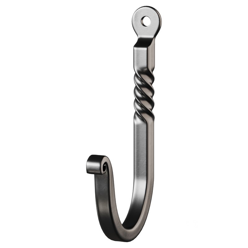 Black Wrought Iron Wall Mount Hooks Image 7