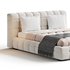 Addie White Boucle Minimalist Modern Bed - Thumbnail 8