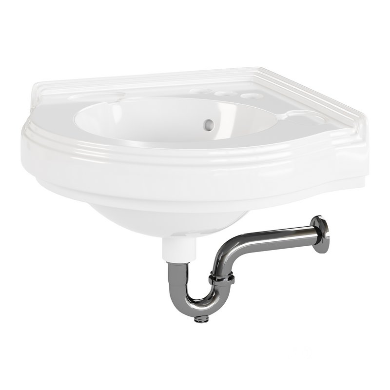 Bathroom Corner Sink White Image 8