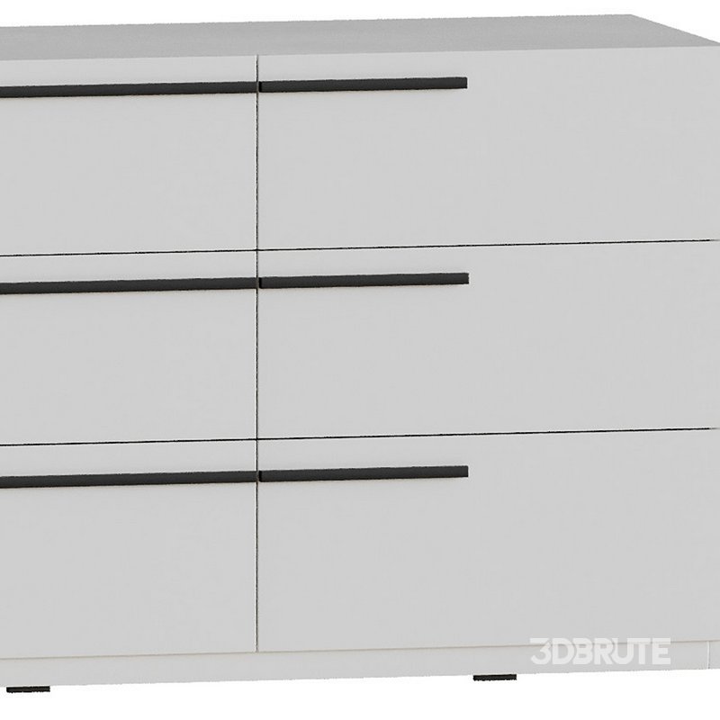 Kimball Chest of Drawers-3 White Wood Latte Image 9