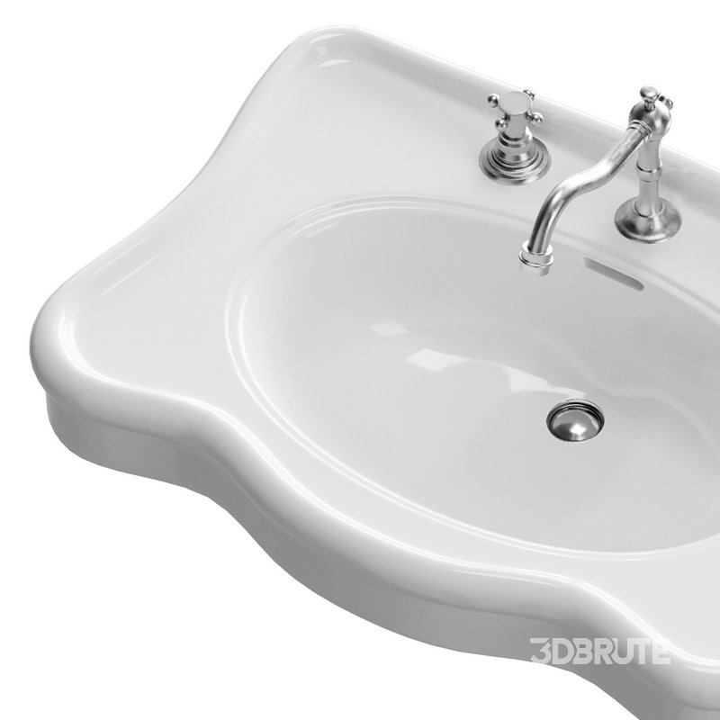 Bathroom Console Sink Deluxe Counter Top White Vitreous China Image 9