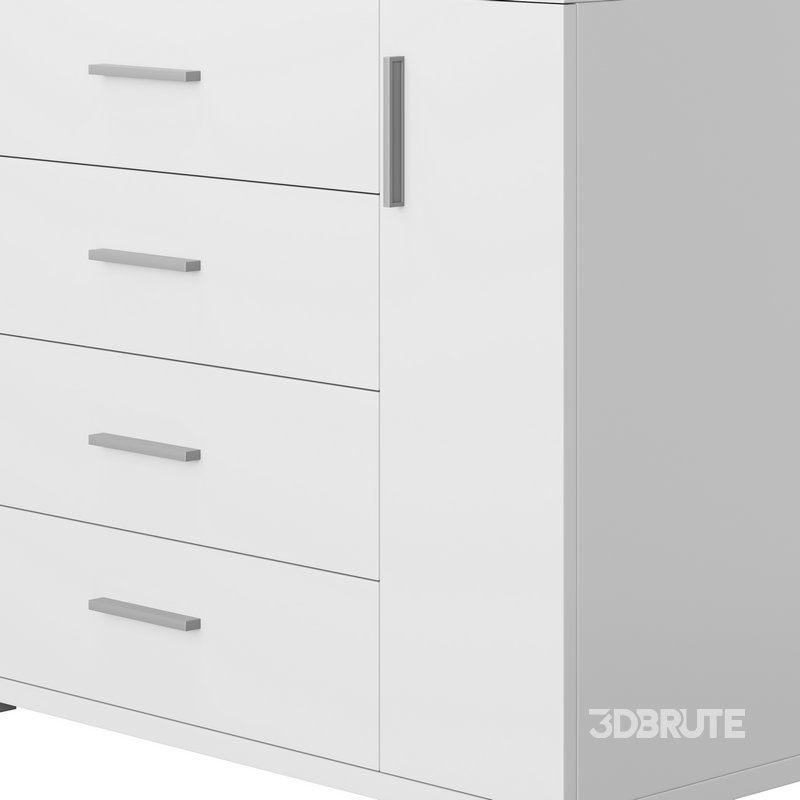 Komod INNOVO White Black Wood Image 8