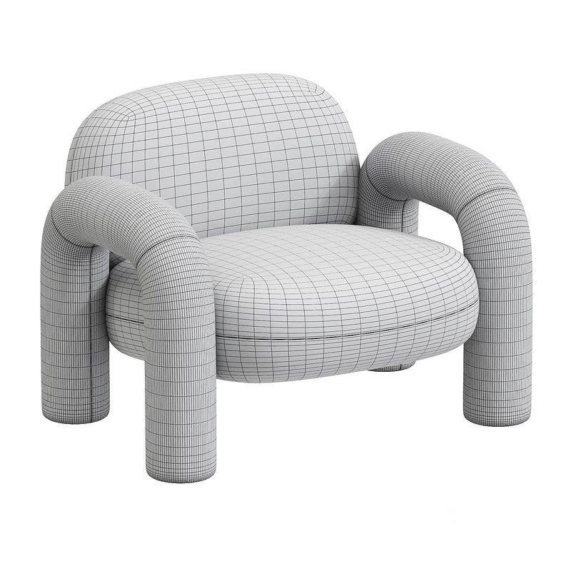 Bobo White Boucle Arm Chair Image 3
