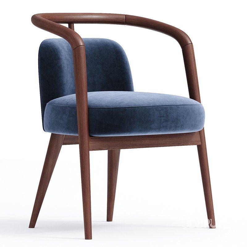 walnut,blue velvet Image 3