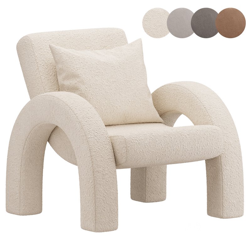 Arco Lounge Chair Small Boucle Beige Image 1