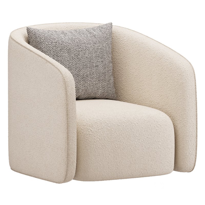 Andy Cream Boucle Club Chair Image 2