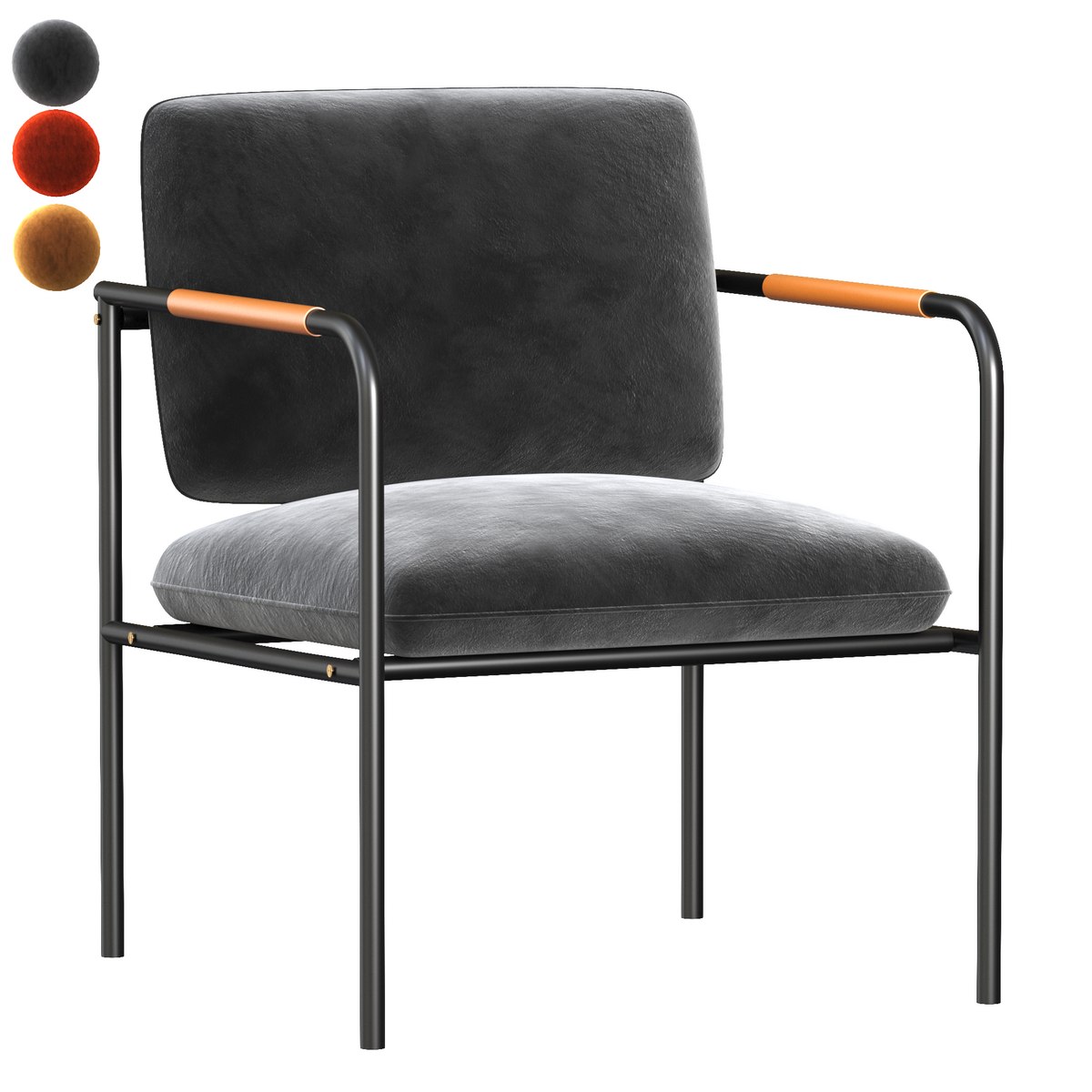 Sauder Boulevard Cafe Metal Lounge Chair Charcoal Gray Finish Image 1