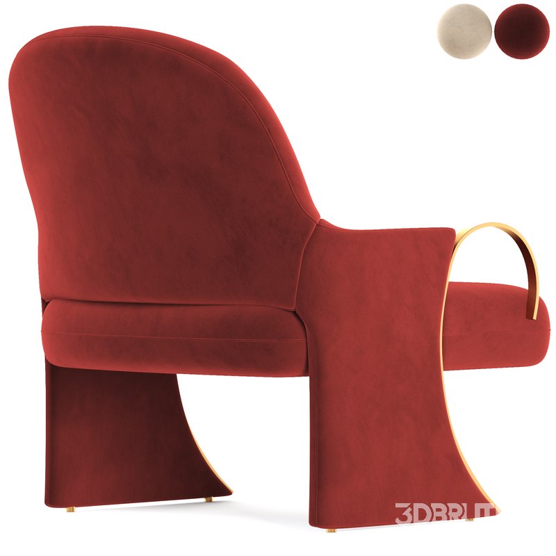 Uncommon Brass and Upholstered Art Deco Revival Lounge Chairs Image 4