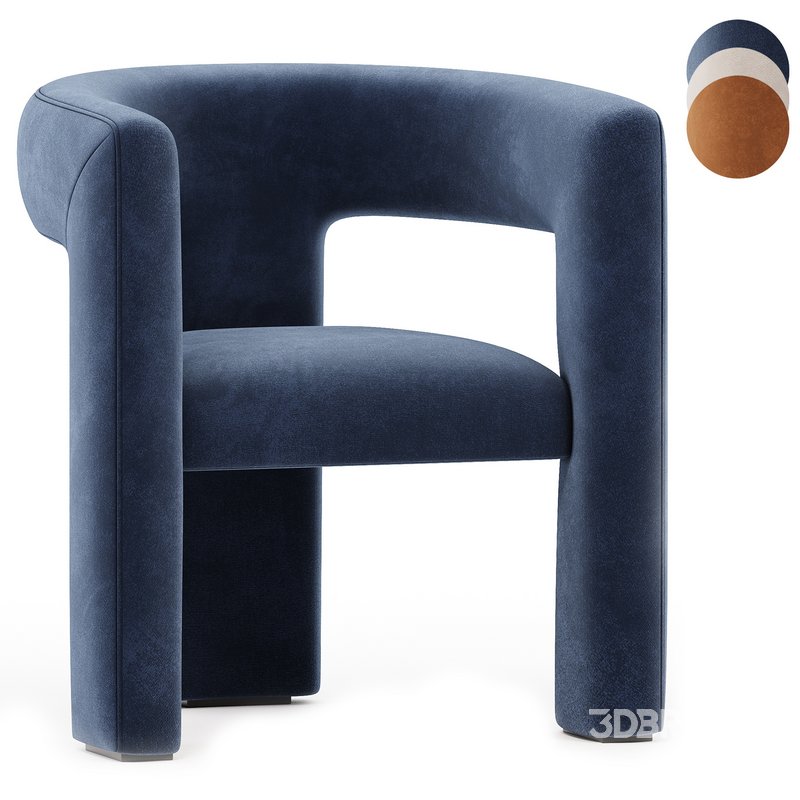 Tress Azure Blue Velvet Chair Image 5