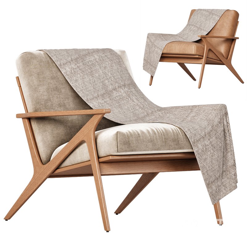 Cavett Wood Frame Armchair by Crate & Barrel Image 1