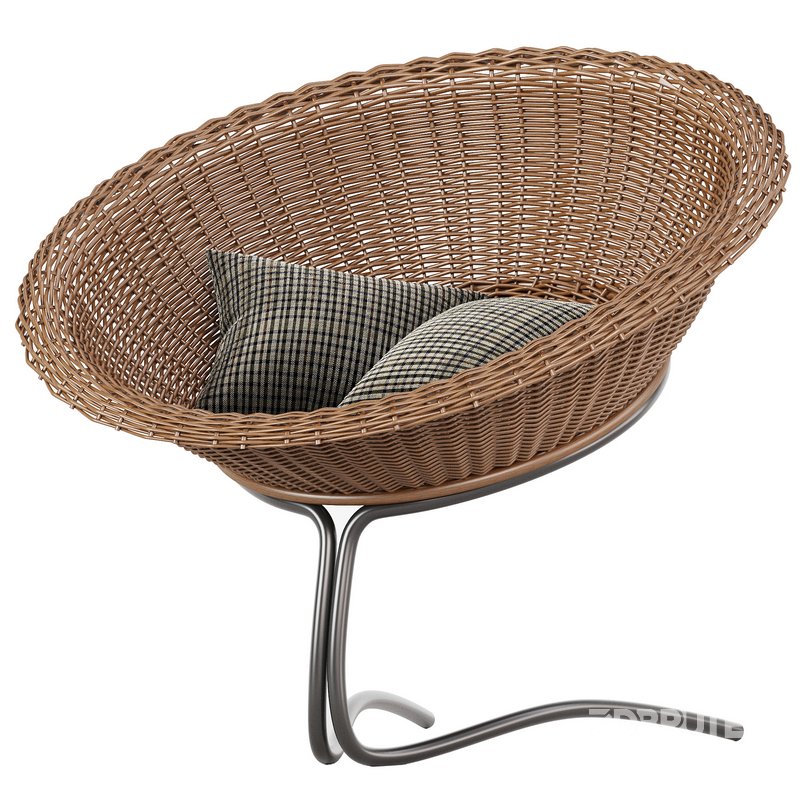 RATTAN EASY CHAIR BY ROHE NOORDWOLDE Image 3