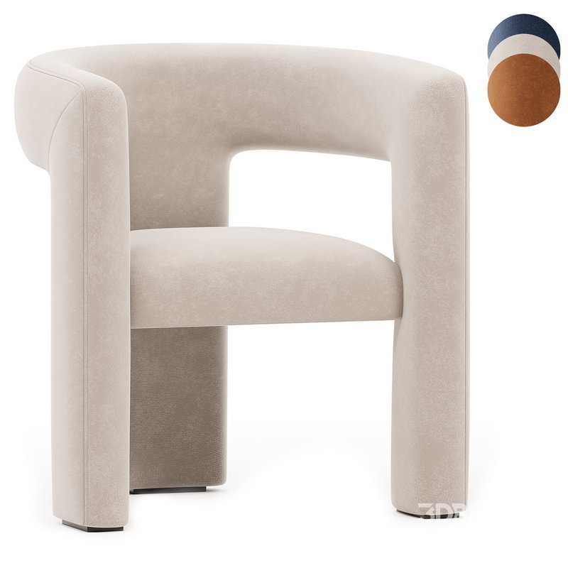 Tress Azure Blue Velvet Chair Image 6