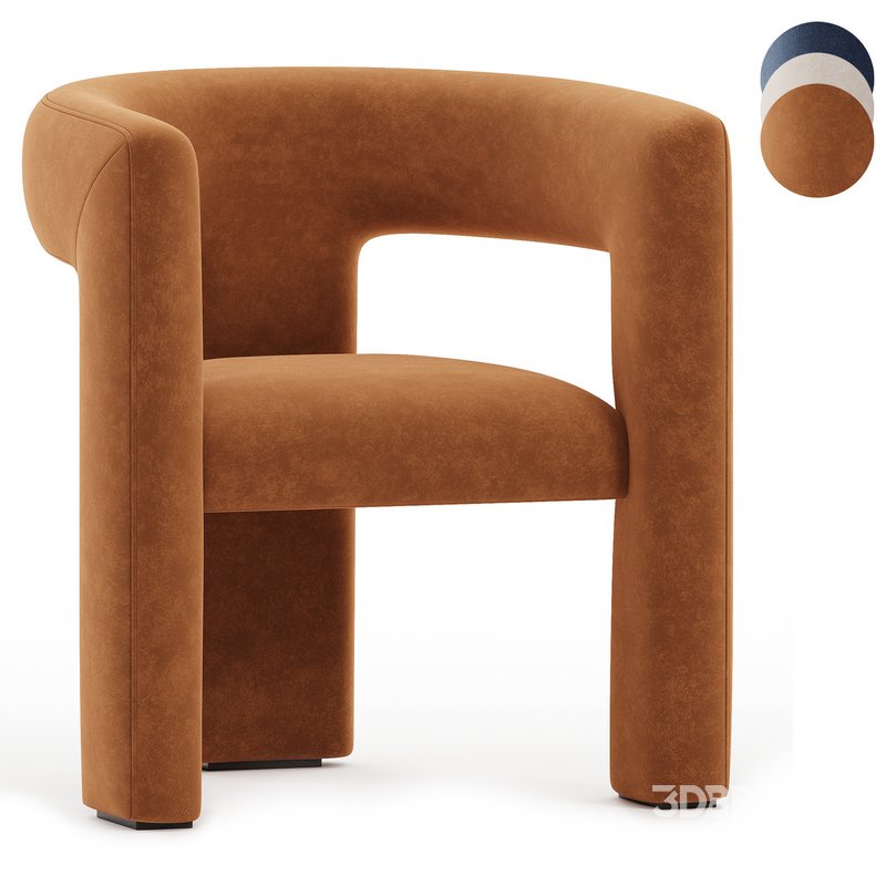 Tress Azure Blue Velvet Chair Image 7