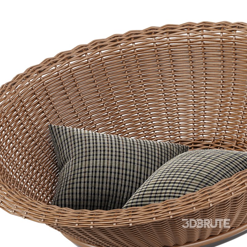 RATTAN EASY CHAIR BY ROHE NOORDWOLDE Image 4