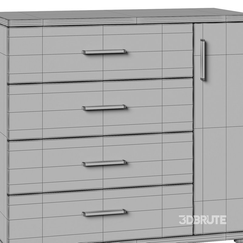 Komod INNOVO White Black Wood Image 13