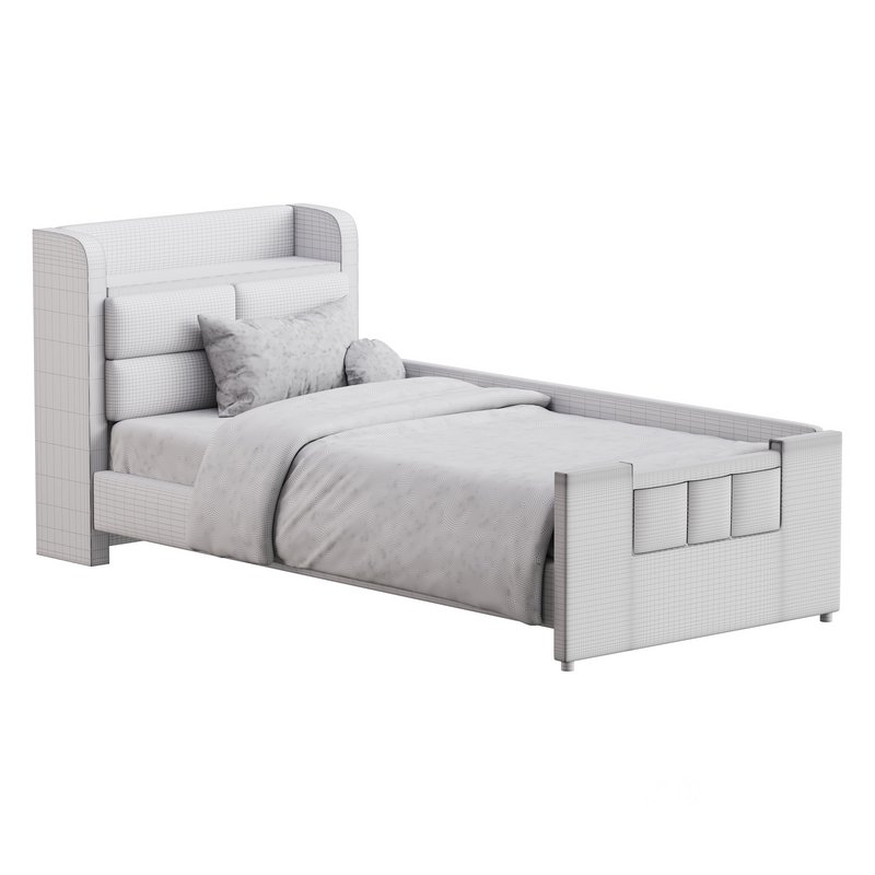 Twin Size Upholstered Platform Bed Image 14