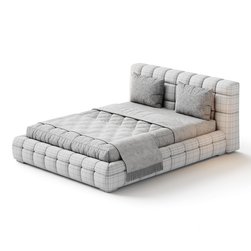 Addie White Boucle Minimalist Modern Bed Image 14