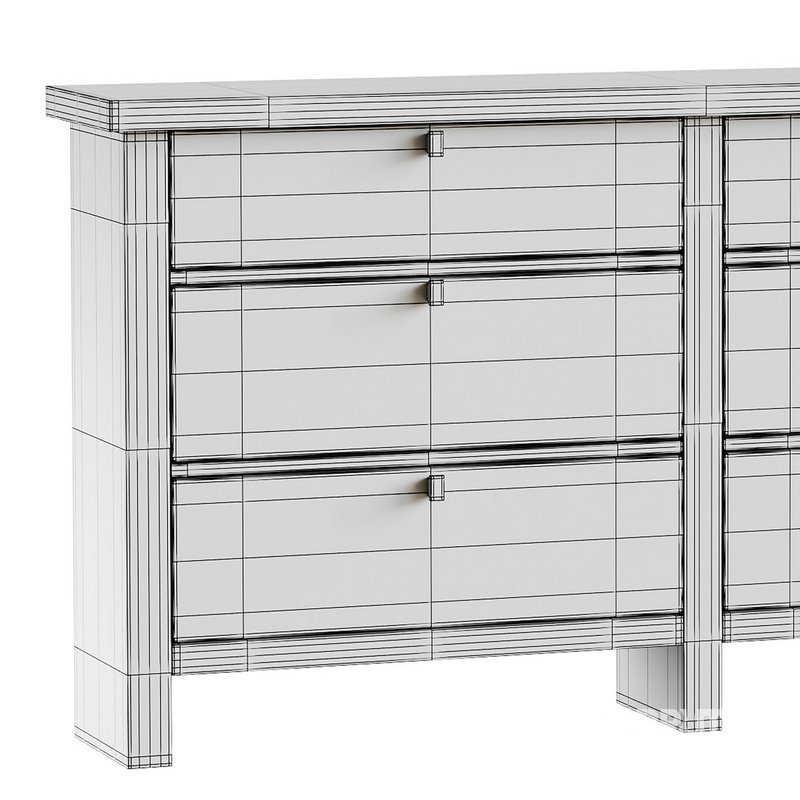 Modern Farmhouse 6-Drawer Dresser Image 15
