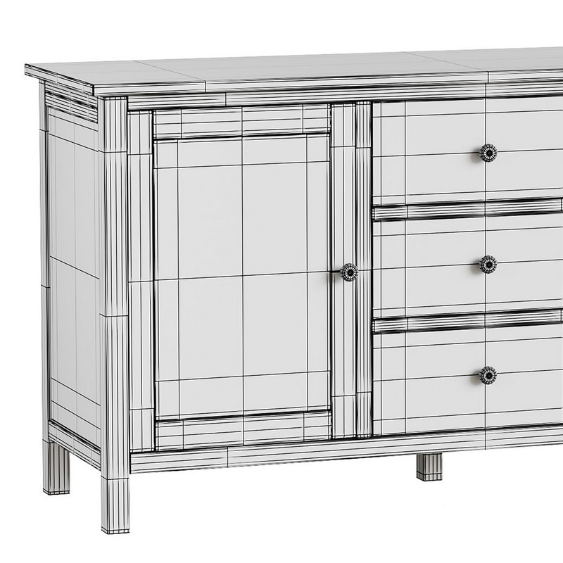 Chest of drawers 3 drawers and 2 doors Terek Image 14