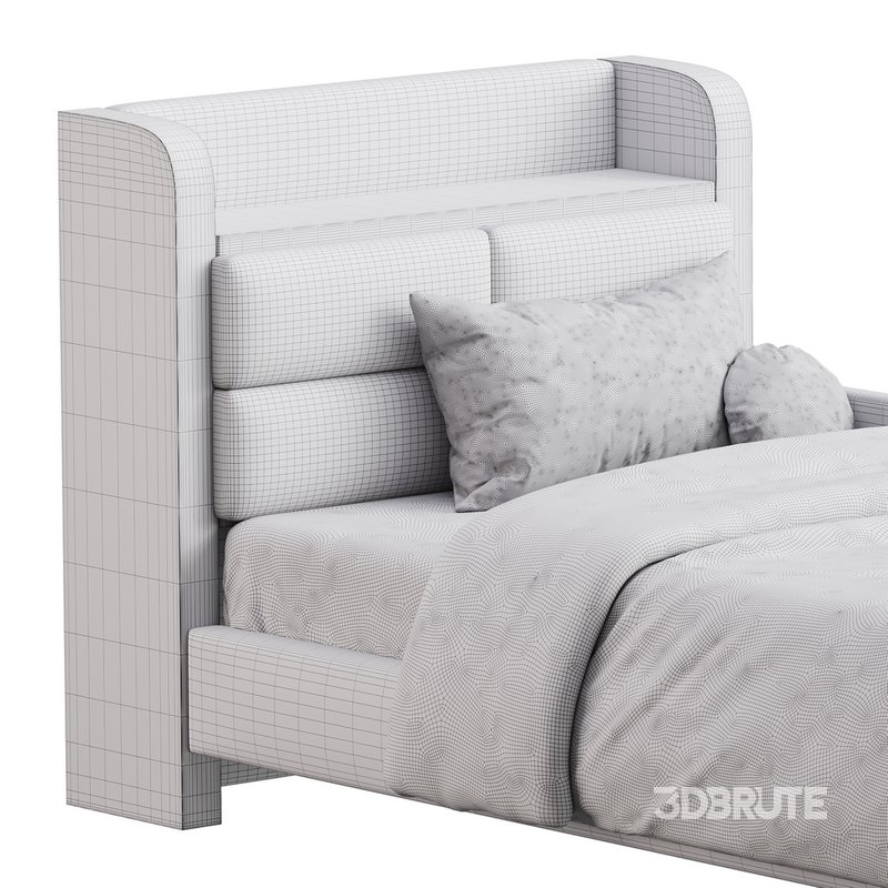 Twin Size Upholstered Platform Bed Image 15