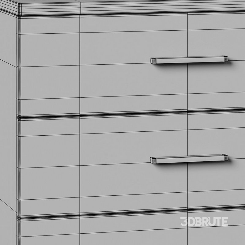 Komod INNOVO White Black Wood Image 15