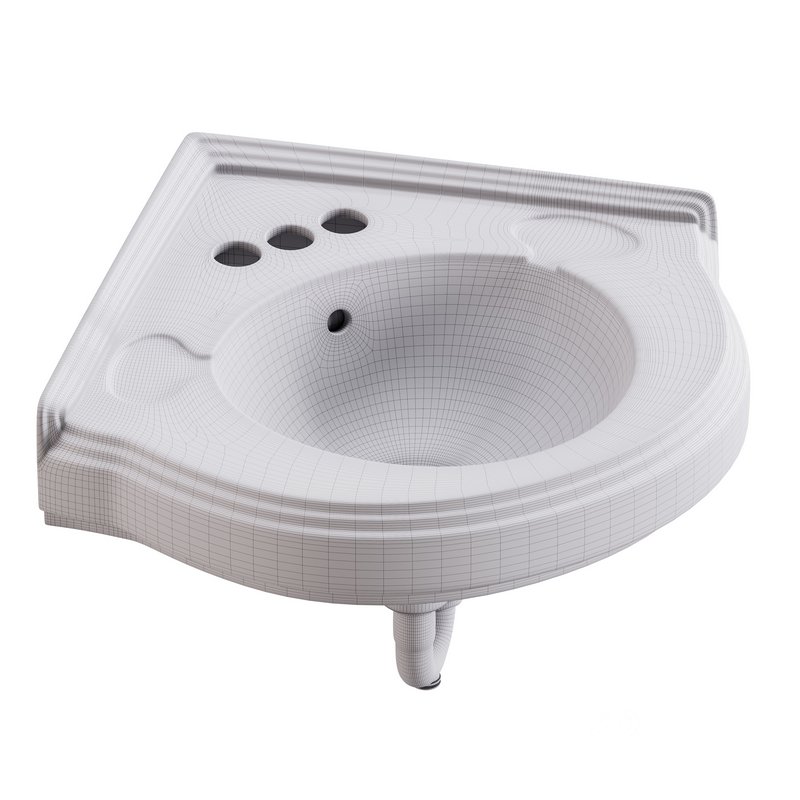 Bathroom Corner Sink White Image 15