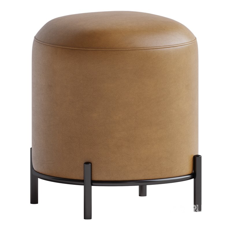 Soft pouf on metal legs Image 1