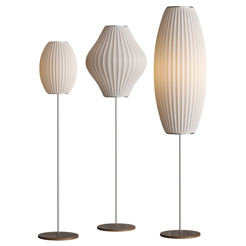 Bubble Lotus Floor Lamp. Herman Miller. Nelson. Cigar Image 1