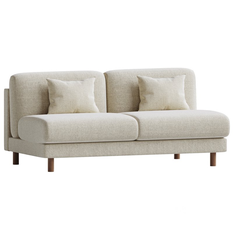 Pershing Curved Armless Loveseat Image 3