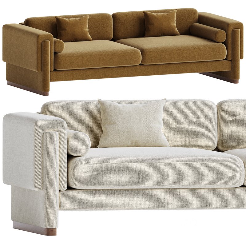 Howard Sofa Upholstered Down and Solid Wood Image 1