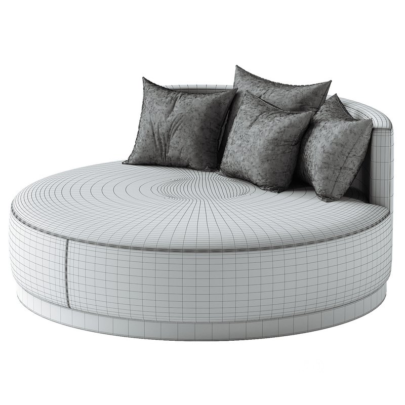 Upholstered round chaise Image 3