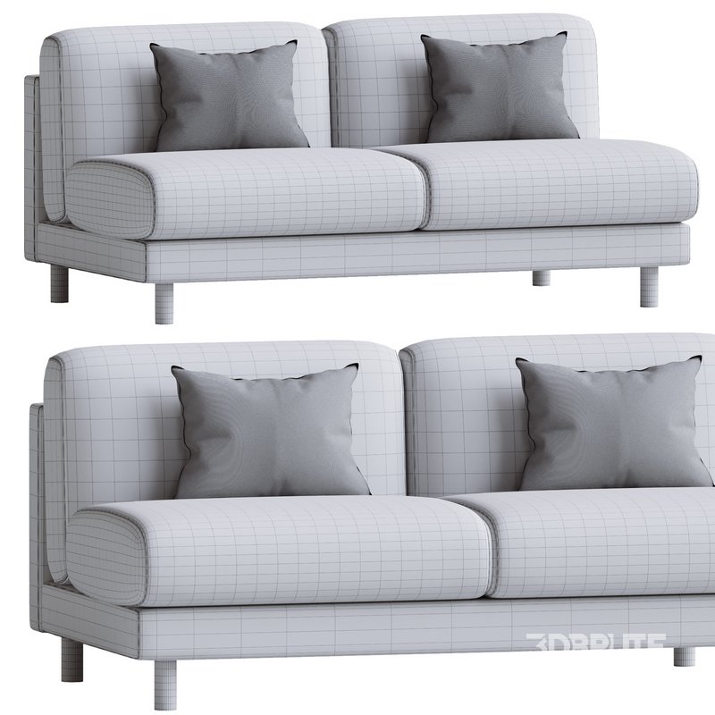 Pershing Curved Armless Loveseat Image 4
