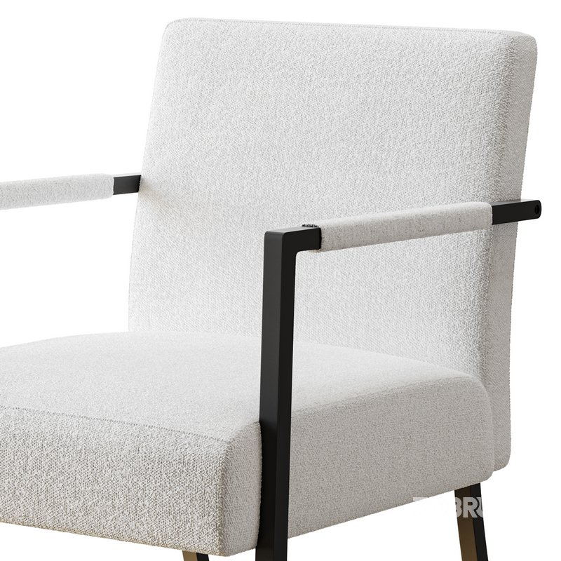 Hatton Steel Frame Boucle Accent Chair (Grey) Image 10
