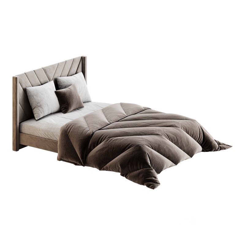 Easyfashion Modern Upholstered Platform Queen Bed with Slat Support Light Gray Image 10