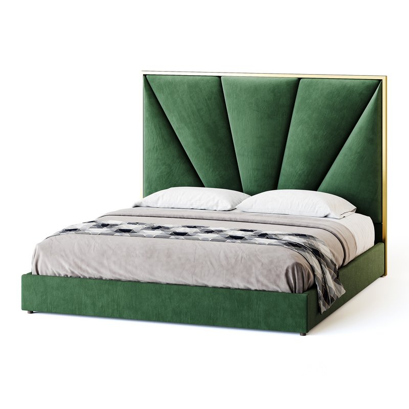 Royal Blue Upholstered Luxury King Size size Bed Image 10