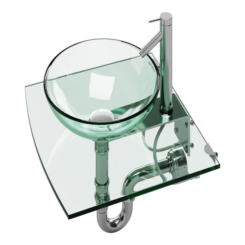 Unique Tempered Glass Wall Mount Vessel Sink Image 10