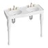 Double Basin Console Bathroom Sink White with 2 Spindle Legs and Overflow - Thumbnail 10