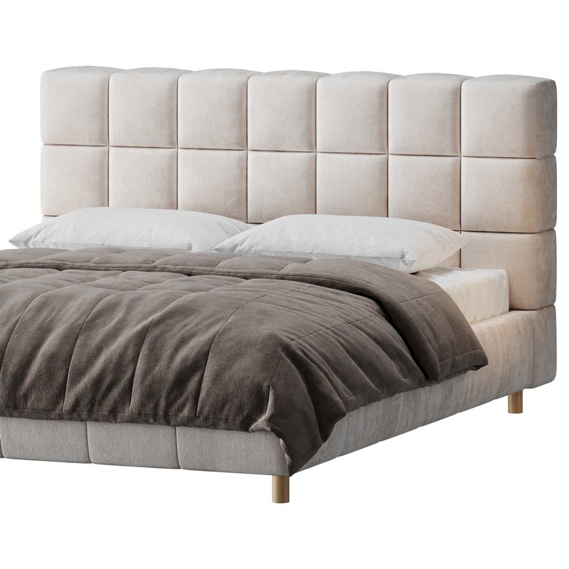 White-velvet-minimalist-bed Image 9